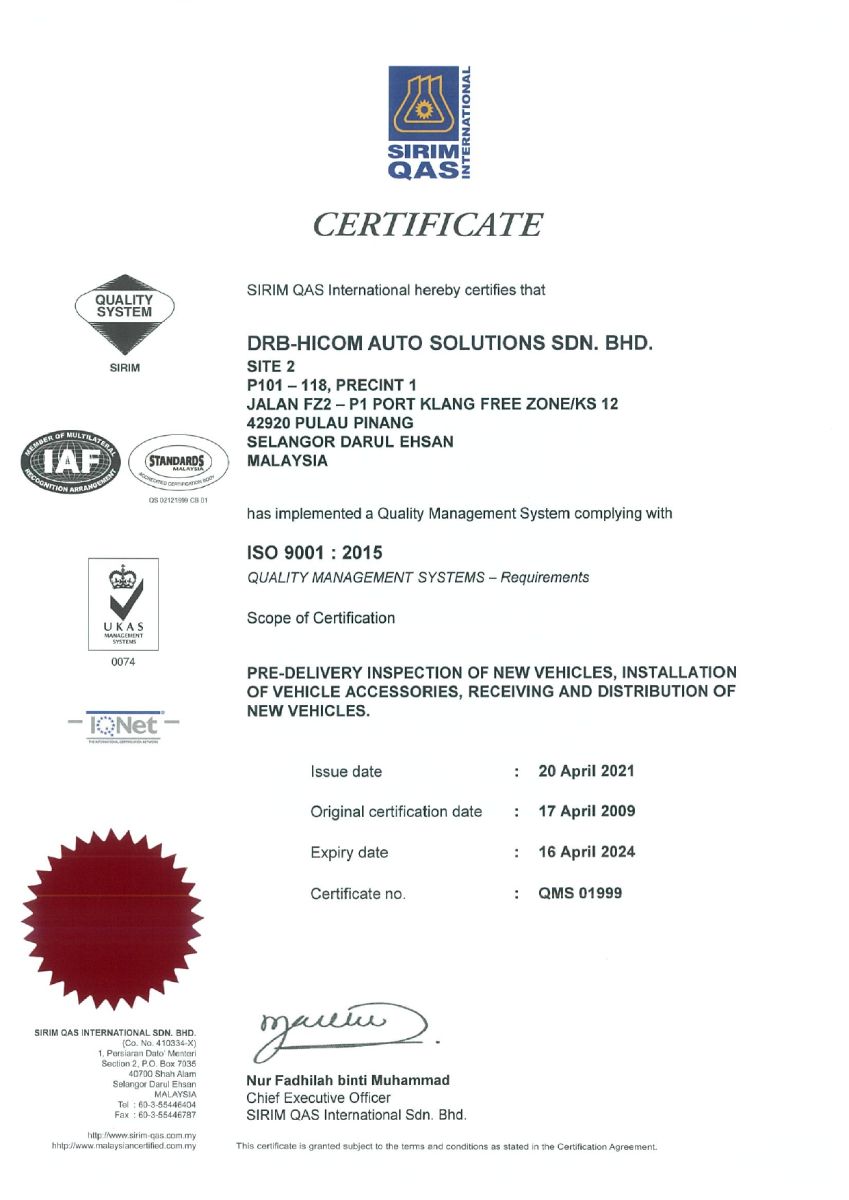 DHAS ISO 9001:2015 (PKFZ)